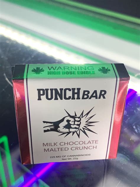 Punch Bar Milk Chocolate Malted Crunch 225MG HOTBOX