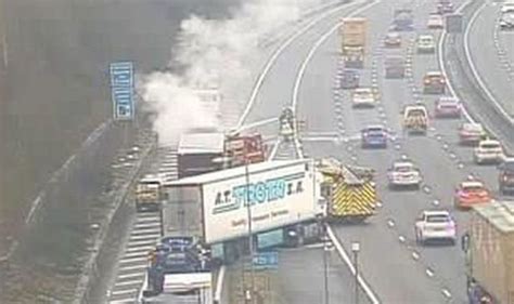 M25 Traffic Chaos Motorists Stuck In Standstill After Lorry Burst Into