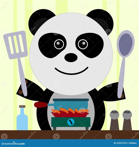 Cocinero De La Panda Stock De Ilustración Ilustración De Aprenda