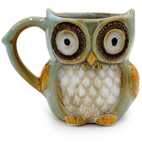 Teagas Cute Owl Coffee Mug Oz For Coffee Tea Cyan Cute Owl Morning