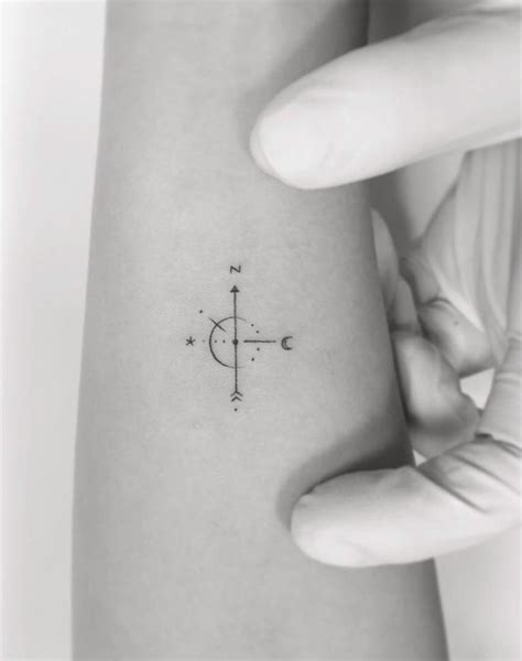 70 Compass Tattoos For Wanderlust Warriors Straight Blasted Small