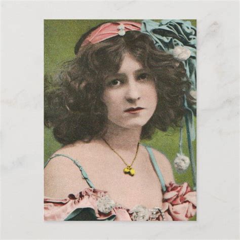 Vintage Retro Women Victorian Beauty Portrait Postcard