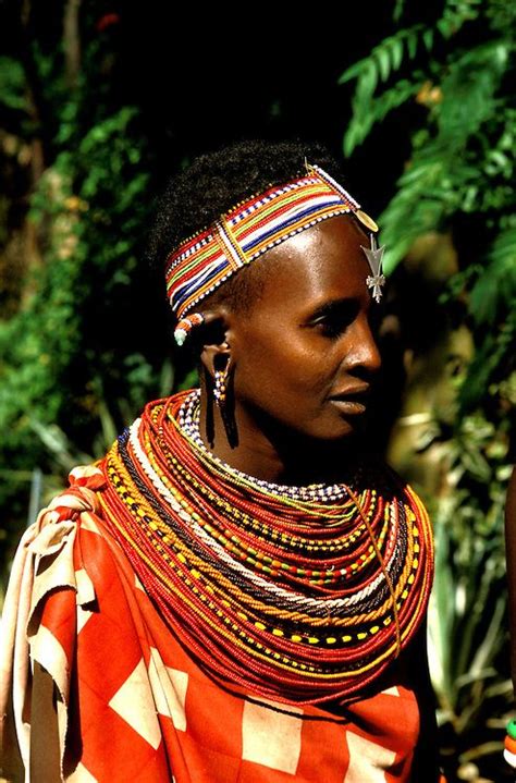 Maasai Tribe Jewelry Tribeswoman Masai Villager At Samburu Tribal