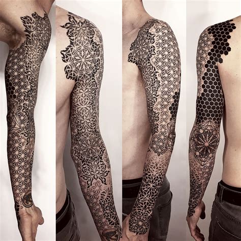Brandon Crone Geometric Tattoo Sleeve Designs Hexagon Tattoo