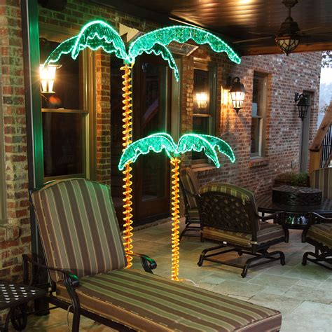 Lighted Palm Trees - 7' Deluxe LED Lighted Palm Tree
