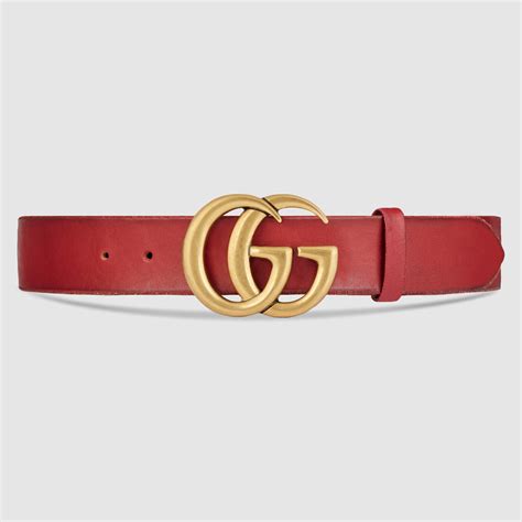 Gucci Leather Belt With Double G Buckle In Red For Men Lyst