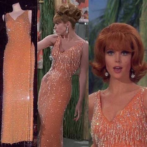 Orange Crystal Beaded Gown Worn By Tina Louise As Ginger Grant On
