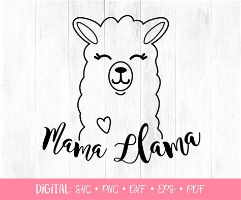 Mama Llama Svg Mama Llama Clipart Llama Face Svg Llama Svg Etsy