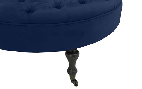 Upholstered in classic soft microfiber with tufted buttons to give it a plush and classic look. Modern Round Tufted Microfiber Coffee Table w/ Casters ...
