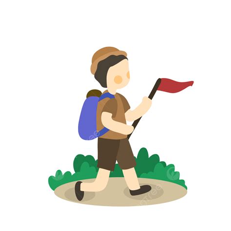 Boy Scout Clipart Vector Boy Scout Holding Flag Boy Scout Holding