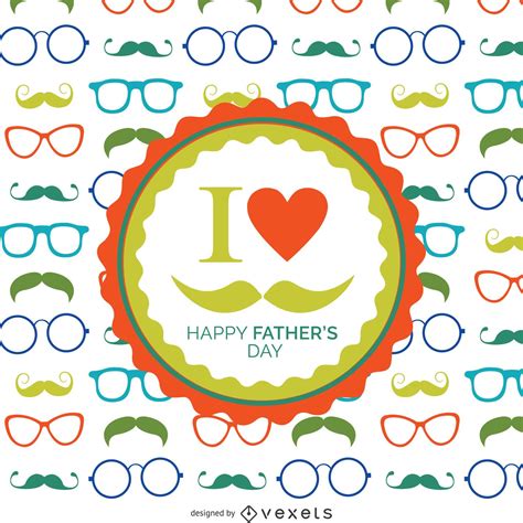 Fathers Day Glasses Pattern Vector Download