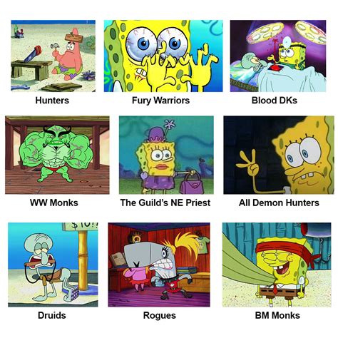 Some Of My Favorite Classes If They Were Spongebob Characters Wow