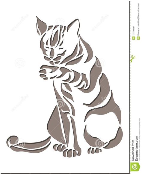 Cat Stencils Art Stock Vector Illustration Of Cats 121439687