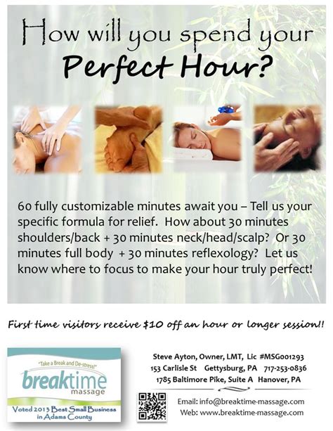 New Direction Designs For Breaktime Massage Pefect Hour Flyer