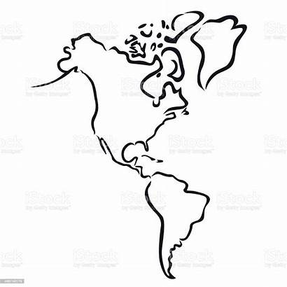 America Outline North Map South Abstract Vector