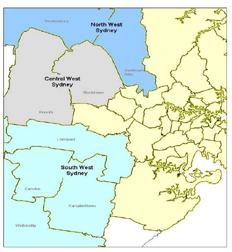 Sydney Metropolitan Region Showing South West Sydney Sub Region In The