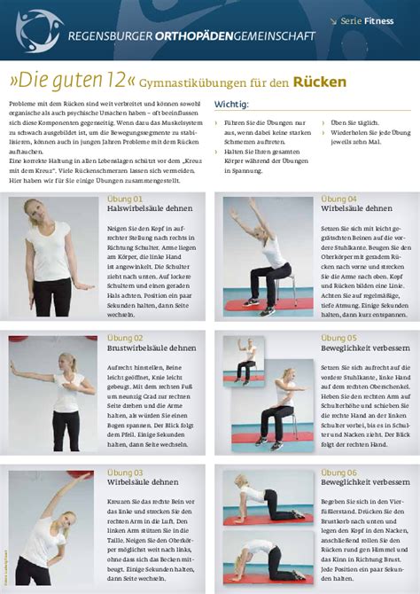 Nicht zuletzt können auch optische gründe dafür sprechen, ins rückentraining. Übungen: Rücken | Orthopäde Regensburg Facharzt ...