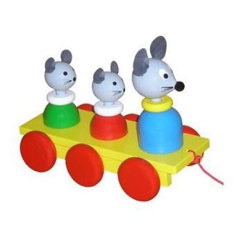 Petra Wooden Marching Mice Pull Toy Pull Along Toys Gross Motor Skills