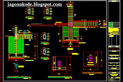 Detail Pondasi Tapak Gambar Kerja Autocad File Dwg Jagoan Kode