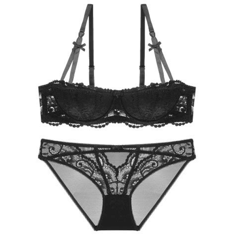 9177 European American And French Style Ultra Thin Cotton Half Cup Fashion Sexy Lace Lingerie