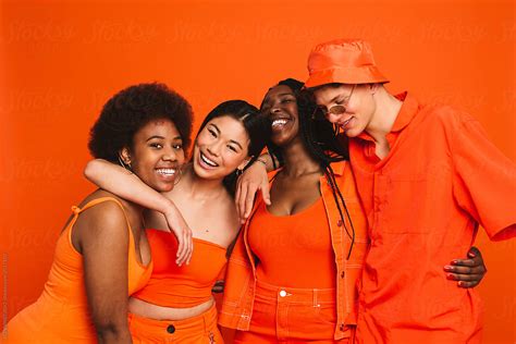 Teenager Portraits In Orange By Stocksy Contributor Bonninstudio