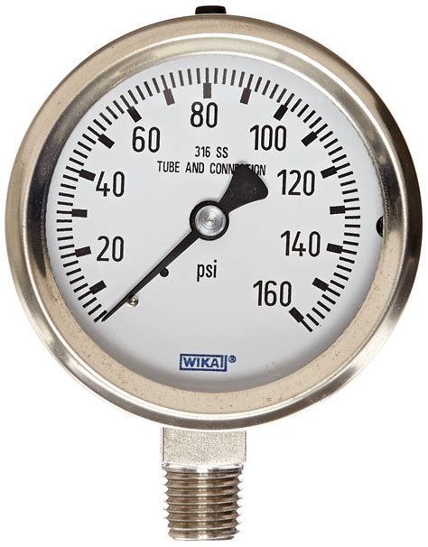 Wika 9768696 Industrial Pressure Gauge Dryliquid Fillable Stainless