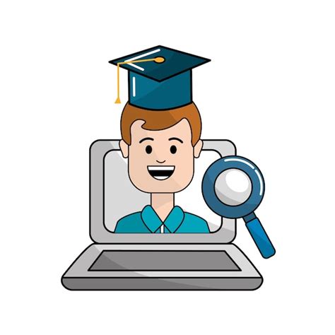 Premium Vector Student With Class Online Education