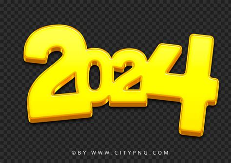 Yellow 2024 Text Numbers Free Png Citypng