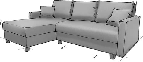 Sofa ecksofa in grauem webstoff bezogen, 3 rückenkissen, 2 zierkissen, federkernpolsterung, schlaffunktion u. Dauerschläfer Schlafsofa-Sortiment.