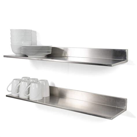 Yaheetech kitchen cart with stainless steel top, kitchen island on wheels with drawer and cabinet, open shelves and spice rack towel rack, white visit the yaheetech store 4.6 out of 5 stars 163 ratings Stainless Steel Floating Shelves Manufacturer in China - KDM