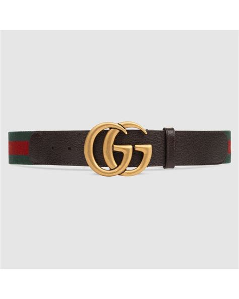 Gucci Web Belt With Double G Buckle In Multicolour For Men Lyst
