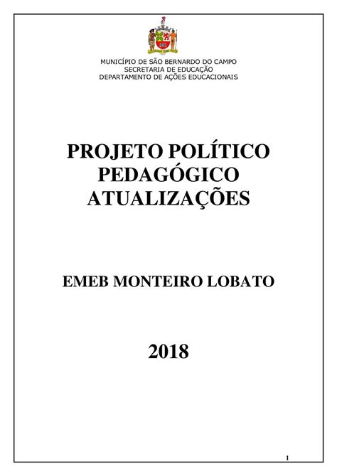 Projeto Político Pedagógico Pronto 2018 Educa