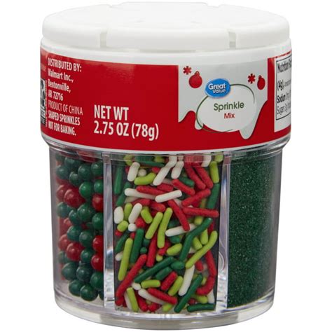 Great Value Holiday 6 Cell Sprinkle Mix 275 Oz