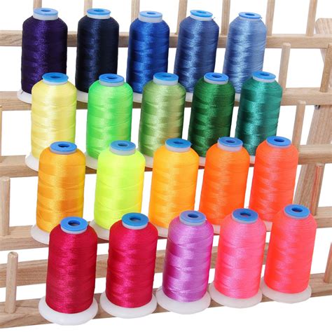 Polyester Machine Embroidery Thread Set 20 Neon Bright Etsy