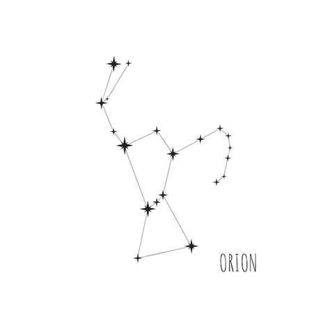 Premium Vector Simple Constellation Scheme Orion Doodle Drawn Set