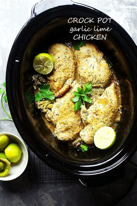 Slow cooker chicken and rice recipe. Crock Pot Garlic Lime Chicken | Easy Slow Cooker Recipe with Chicken