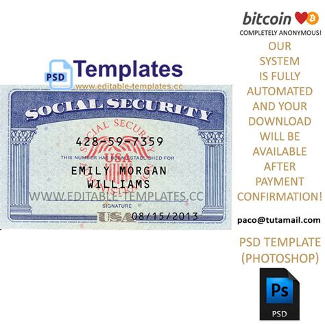 Editable Social Security Card Template Sample Professional Templates