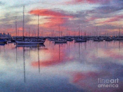 San Diego Sailboats At Sunrise Digital Art By Lianne Schneider Fine