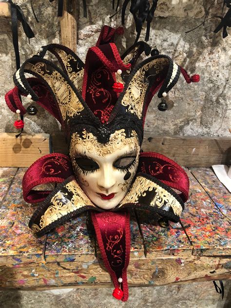 Venetian Jester Mask Carnival Mask Created And Decorated By Etsy