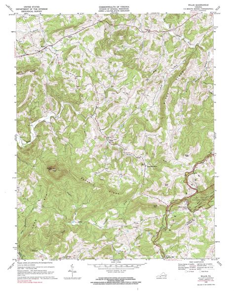 Willis Topographic Map 124000 Scale Virginia