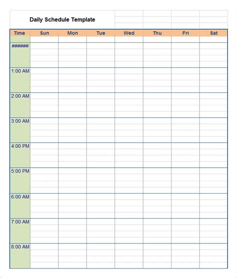 14 Free Daily Schedule Templates Ms Word Excel And Pdf Formats Class