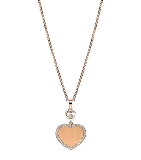 Rose Gold And Diamond Happy Hearts Golden Hearts Pendant Necklace