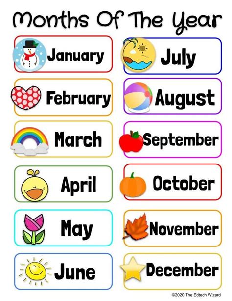 Days Of The Week Months Of The Year Printable Vipkid Gogokid
