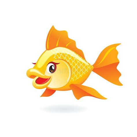 Cute Goldfish Cartoon Vector Illustration Stock Vector Illustration Of Pets Smiling