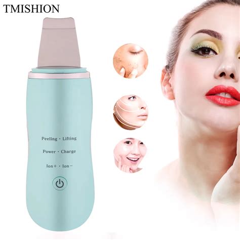 ultrasonic face deep cleaning skin scrubber pore cleaner acne blackhead remover galvanic ion
