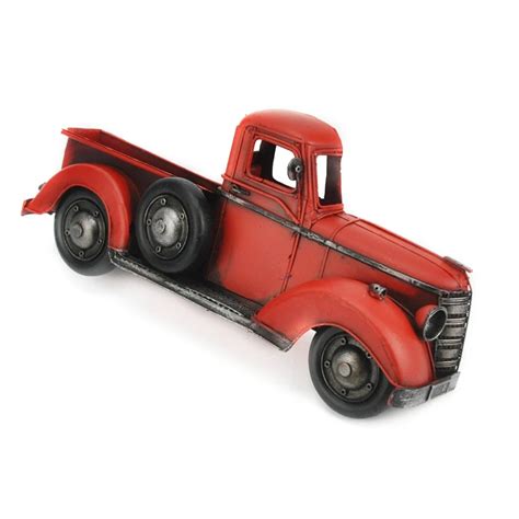 Red Vintage Truck Model Retro Iron Wall Hangings For Home Decor Prop