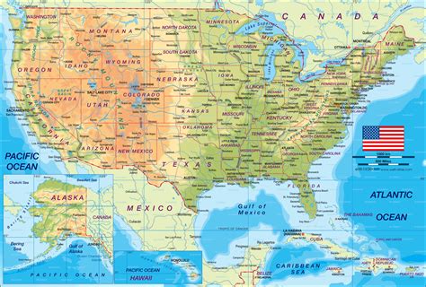 Amerika Geographische Karte Goudenelftal