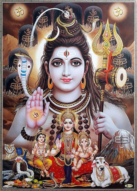 Lord Shiva With Parvati Ganesha Murugan Via Ebay Indianash Lord