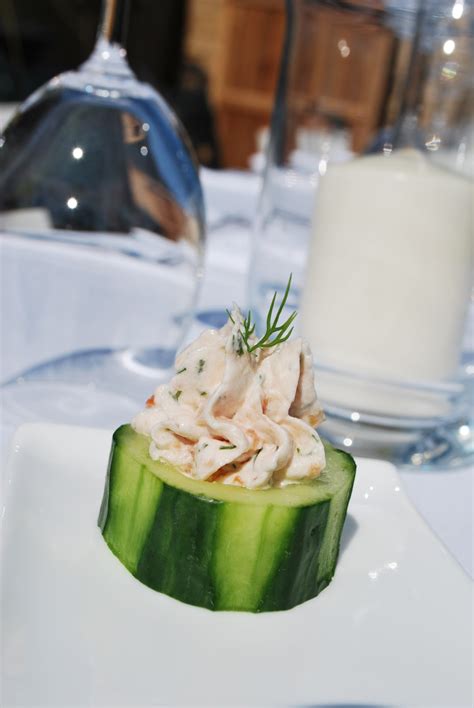 Fit piping bag with wide star tip pipe mousse into cucumbers. Scrumpdillyicious: Smoked Salmon Mousse on Cucumber Rounds