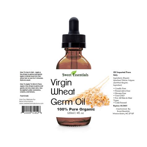 Use wheat germ oil to combat hair loss, dandruff, dry skin, wrinkles, lice, and premature aging. Amazon.com : 100% Organic Unrefined Wheat Germ Oil ...
